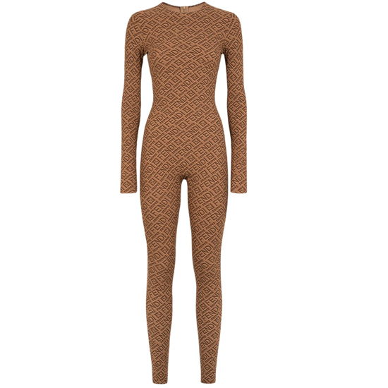 Fendi x Skims Long Sleeve Bodysuit Crew Neck Full